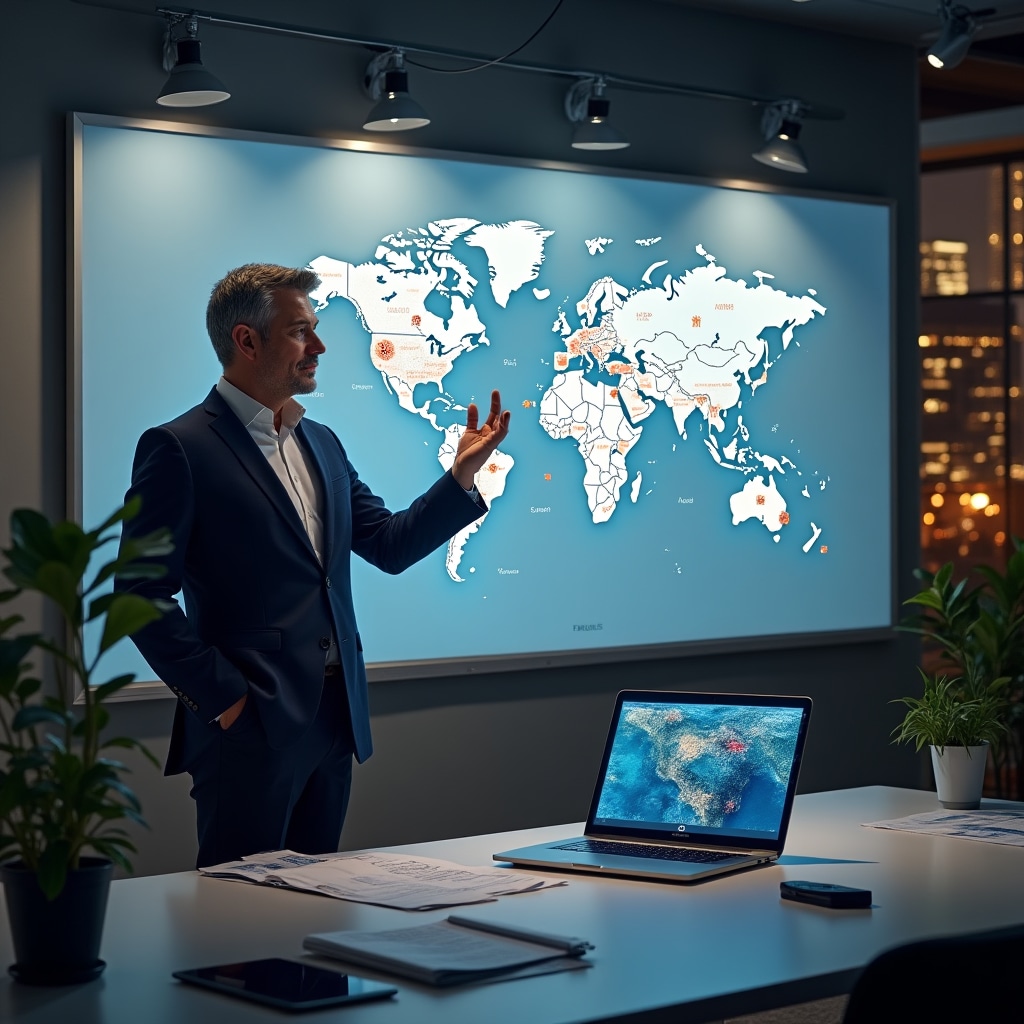 Map visualization showing service coverage across Spain for solar feasibility studies